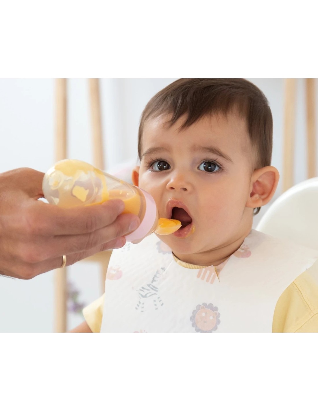 Cucchiaio dosatore pappa rosa Kiokids 90 ml silicone | shopincasa.it