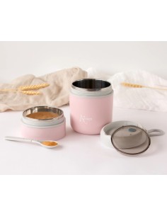Thermos rosa 710 ml acciaio inox con cucchiaio | shopincasa.it