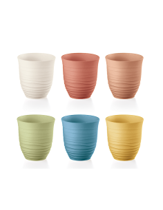 TAVOLA E CUCINA: vendita online Guzzini, Set 6 Bicchieri Bassi, Tierra, Colori Vari, Plastica Riciclata, ø9xh9,5 cm, 350 cc A...
