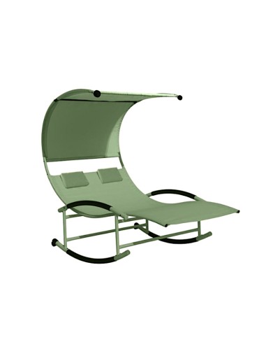 LOUNGE BED MATRIMONIALE 200X140X178 TEXTILENE VERDE