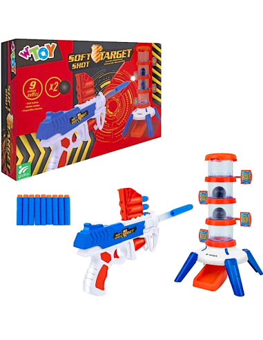 Soft Shot Target con pistola e proiettili morbidi, gioco abilità bambini 3+ | Shop in Casa