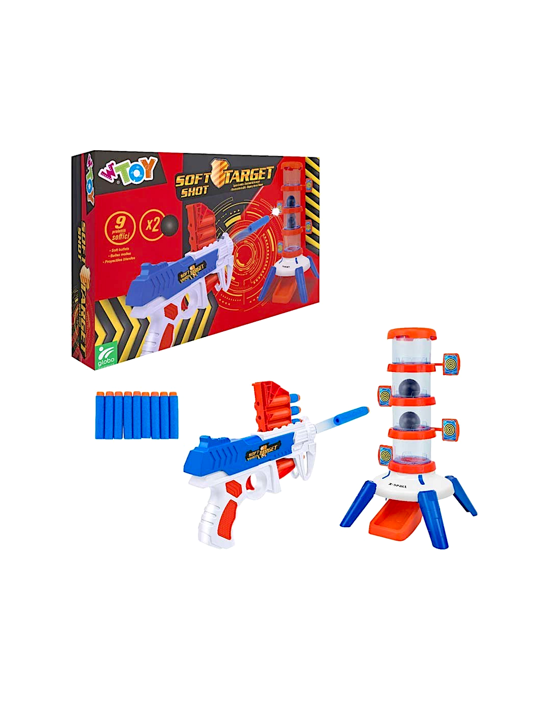 Soft Shot Target con pistola e proiettili morbidi, gioco abilità bambini 3+ | Shop in Casa