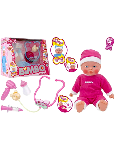 Bambola interattiva Baby Joyce con accessori, 38 cm, rosa o azzurra | shopincasa.it
