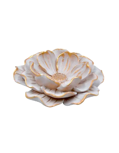 FIGURA FIORE D20CM RESINA BIANCO/ORO