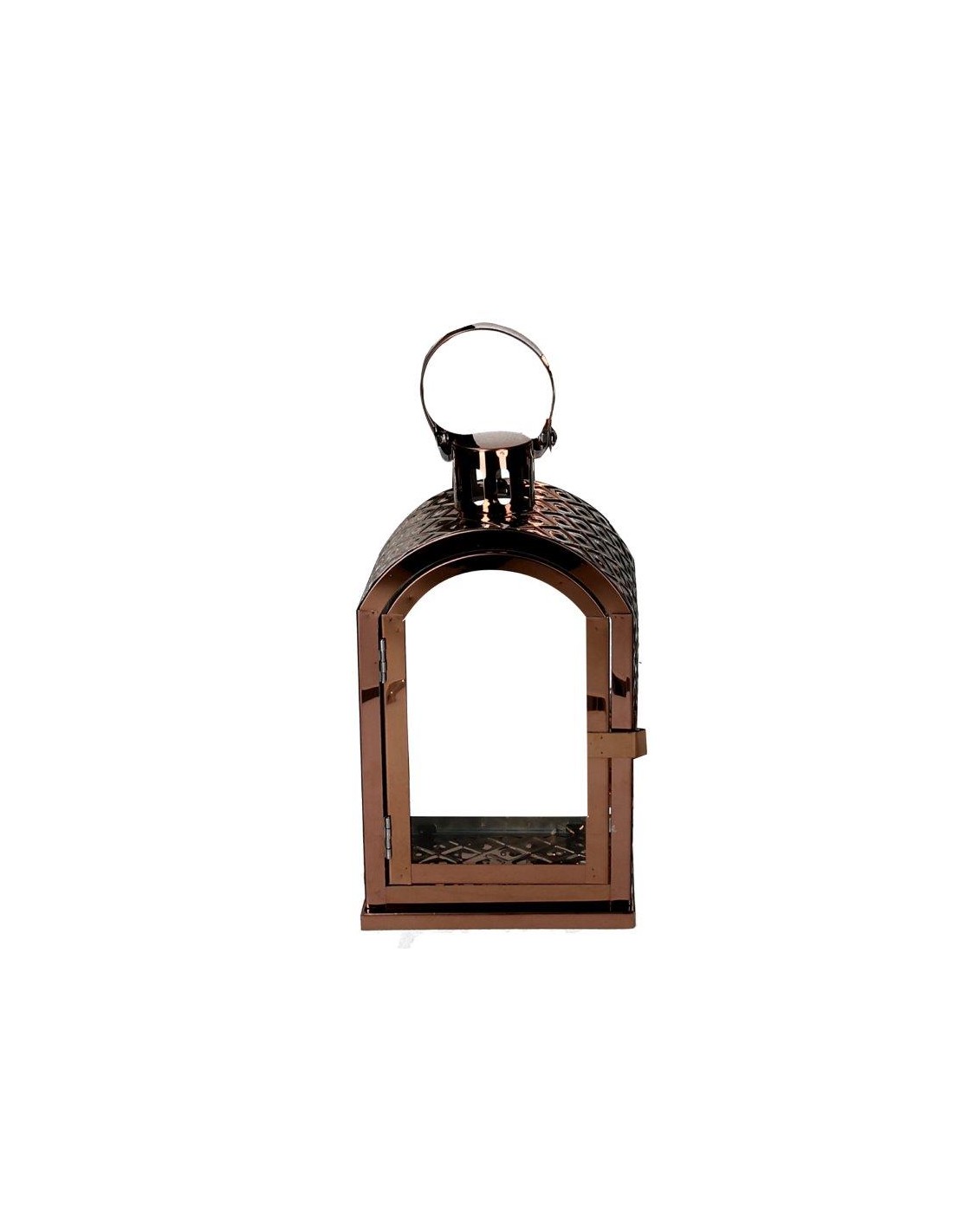 LANTERNA 1 MIS LEGNO RAME 15X12X27CM