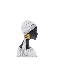 FIGURA BUSTO AFRICANA 25X18CM RESINA