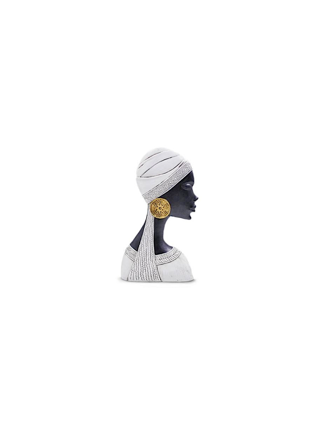FIGURA BUSTO AFRICANA 25X18CM RESINA