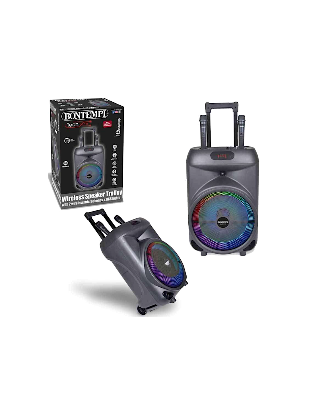 CASSA TROLLEY 491090 WIRELESS CON 2 MICROFONI