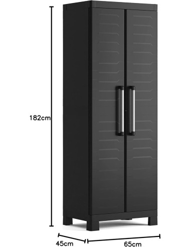 ARMADIETTI: vendita online Keter Detroit, armadio alto in plastica, armadio nero garage, 65x45x182 cm, armadietto attrezzi, a...