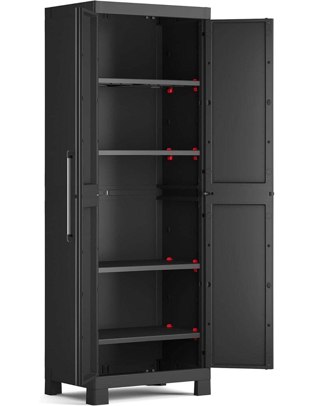 ARMADIETTI: vendita online Keter Detroit, armadio alto in plastica, armadio nero garage, 65x45x182 cm, armadietto attrezzi, a...