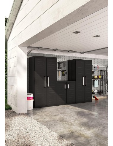 ARMADIETTI: vendita online Keter Detroit, armadio alto in plastica, armadio nero garage, 65x45x182 cm, armadietto attrezzi, a...