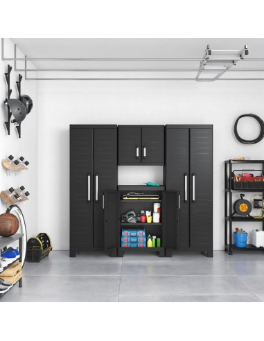 ARMADIETTI: vendita online Keter Detroit, armadio alto in plastica, armadio nero garage, 65x45x182 cm, armadietto attrezzi, a...