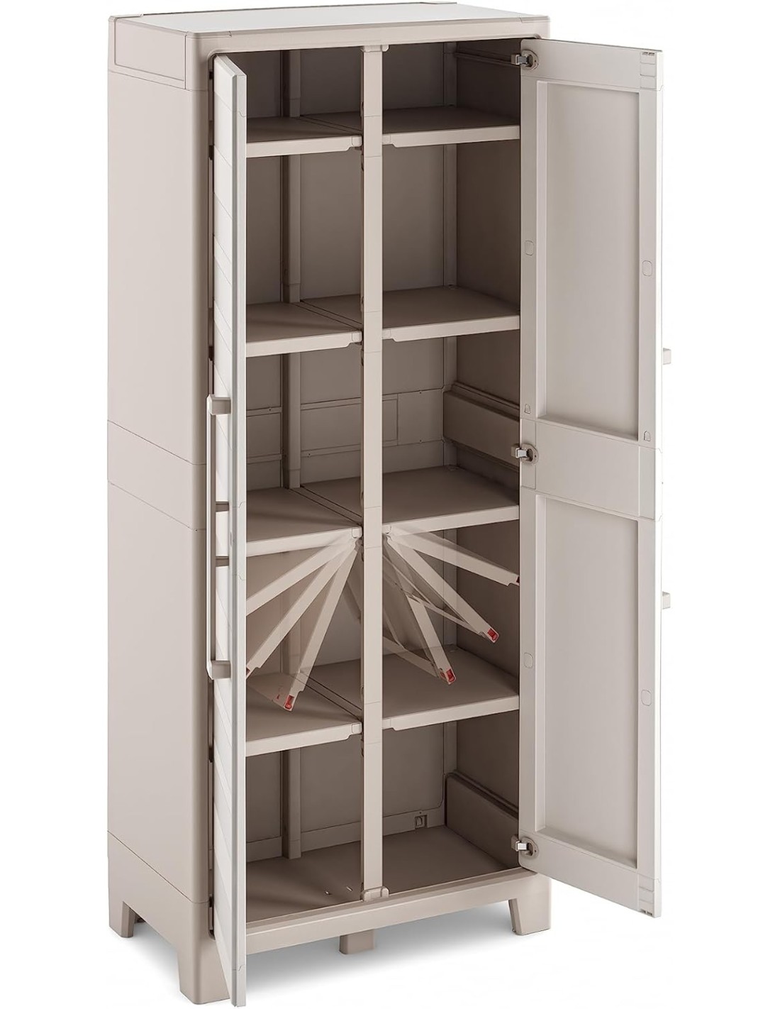 ARMADIETTI: vendita online Keter Gulliver, armadio portascope da esterno, 8 ripiani pieghevoli, 80x44x182 cm, balcone, giardi...