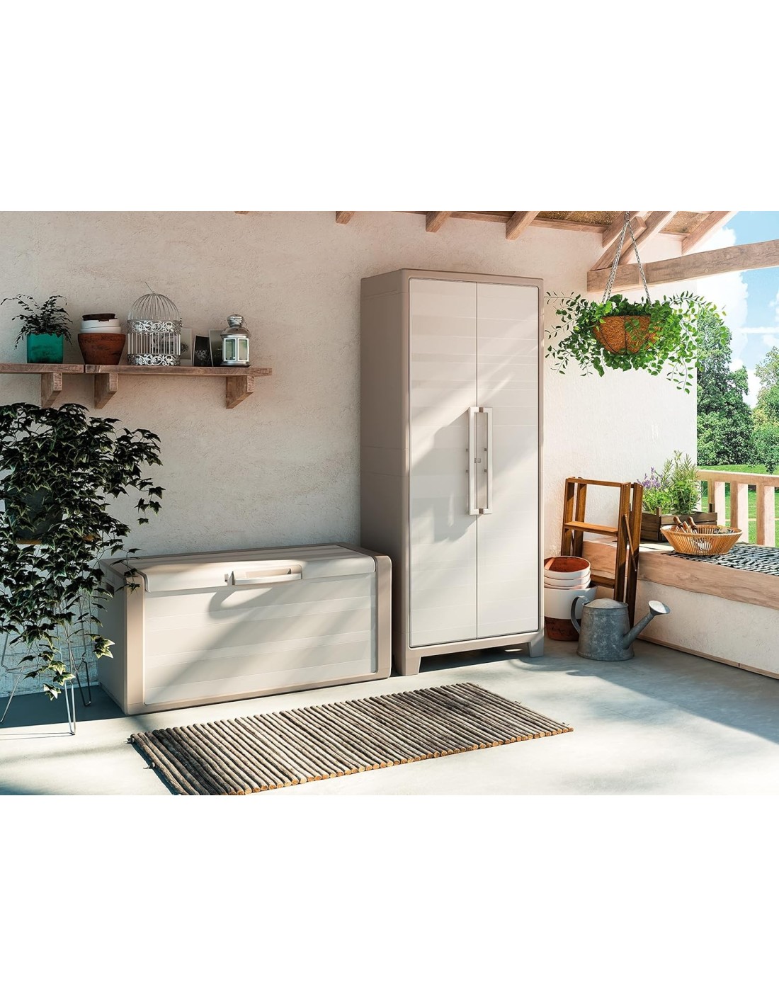 ARMADIETTI: vendita online Keter Gulliver, armadio portascope da esterno, 8 ripiani pieghevoli, 80x44x182 cm, balcone, giardi...