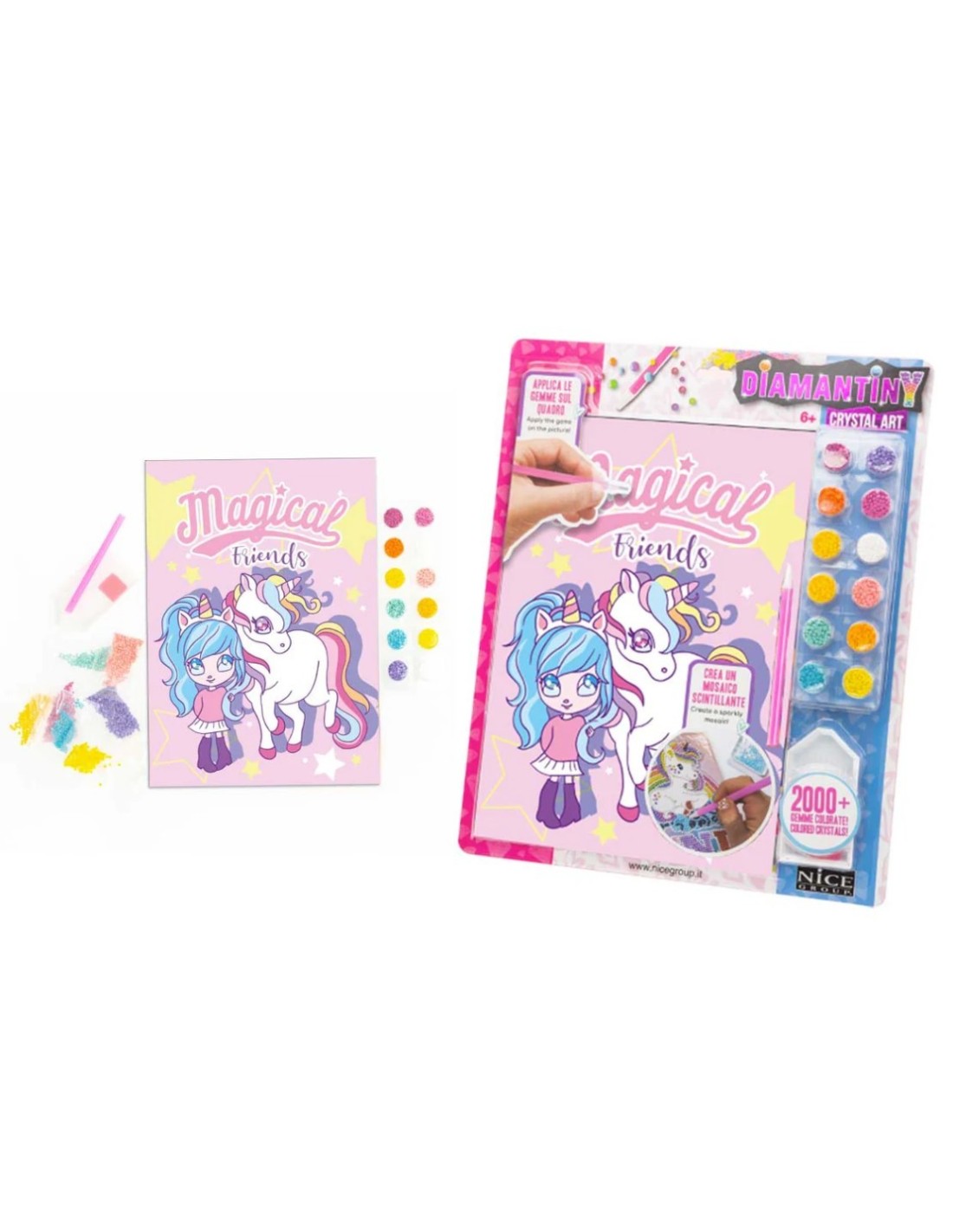 GIOCHI GIRL: vendita online DIAMANTINY Design Art, kit mosaico unicorno, diamond painting, cristalli 3D, fai-da-te, bambini 6...