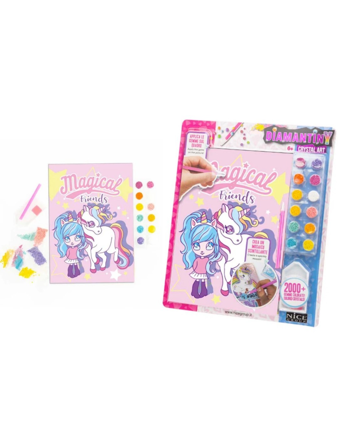 GIOCHI GIRL: vendita online DIAMANTINY Design Art, kit mosaico unicorno, diamond painting, cristalli 3D, fai-da-te, bambini 6...