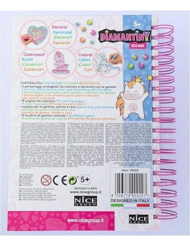 GIOCHI GIRL: vendita online DIAMANTINY Unicorno, dipingi coi numeri, deco book, gemme 3D, album A5, attività creativa, bambin...