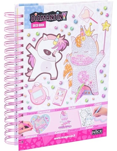 GIOCHI GIRL: vendita online DIAMANTINY Unicorno, dipingi coi numeri, deco book, gemme 3D, album A5, attività creativa, bambin...