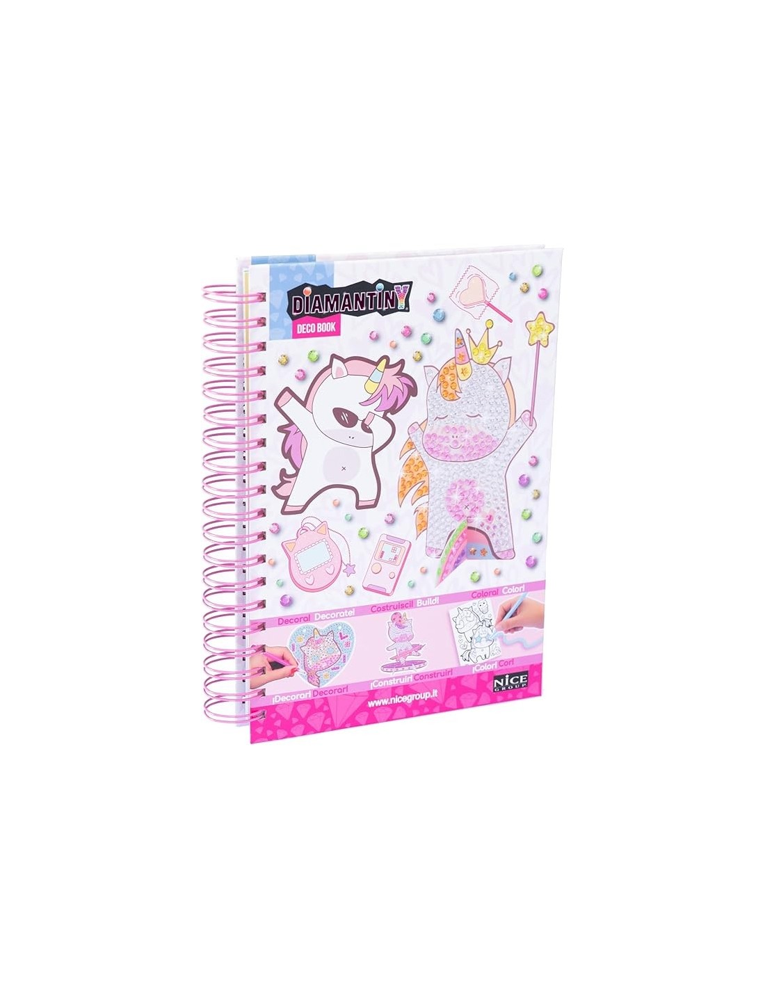 GIOCHI GIRL: vendita online DIAMANTINY Unicorno, dipingi coi numeri, deco book, gemme 3D, album A5, attività creativa, bambin...