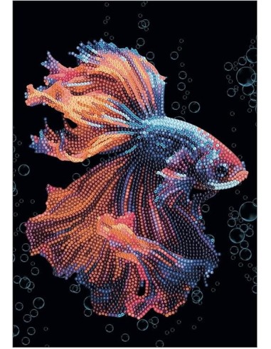 GIOCHI GIRL: vendita online Diamantiny Level Up Mondo Marino, Kit Mosaico Pesce Combattente, Crystal Art con Gemme 3D, Creati...