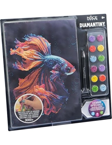 GIOCHI GIRL: vendita online Diamantiny Level Up Mondo Marino, Kit Mosaico Pesce Combattente, Crystal Art con Gemme 3D, Creati...