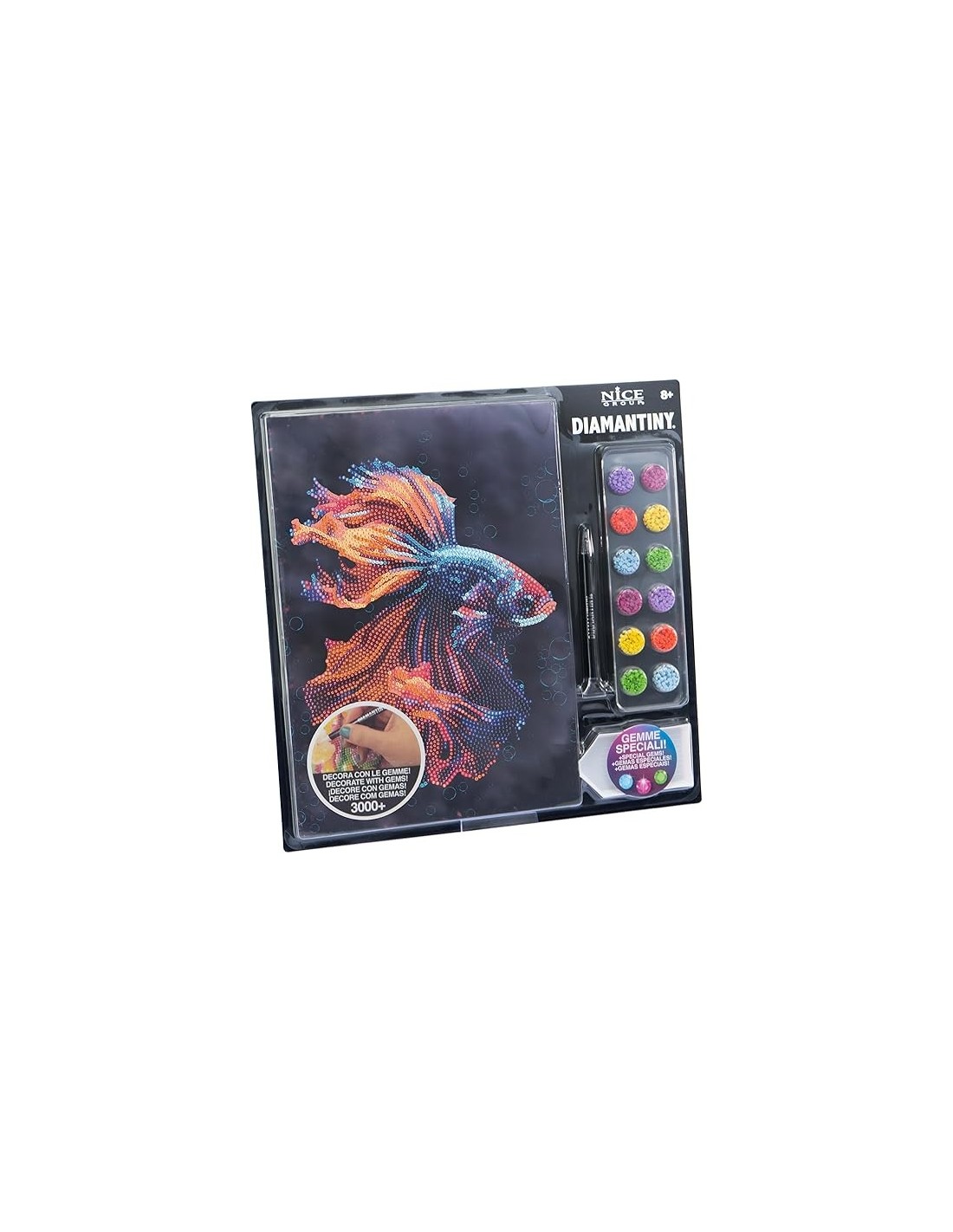 GIOCHI GIRL: vendita online Diamantiny Level Up Mondo Marino, Kit Mosaico Pesce Combattente, Crystal Art con Gemme 3D, Creati...