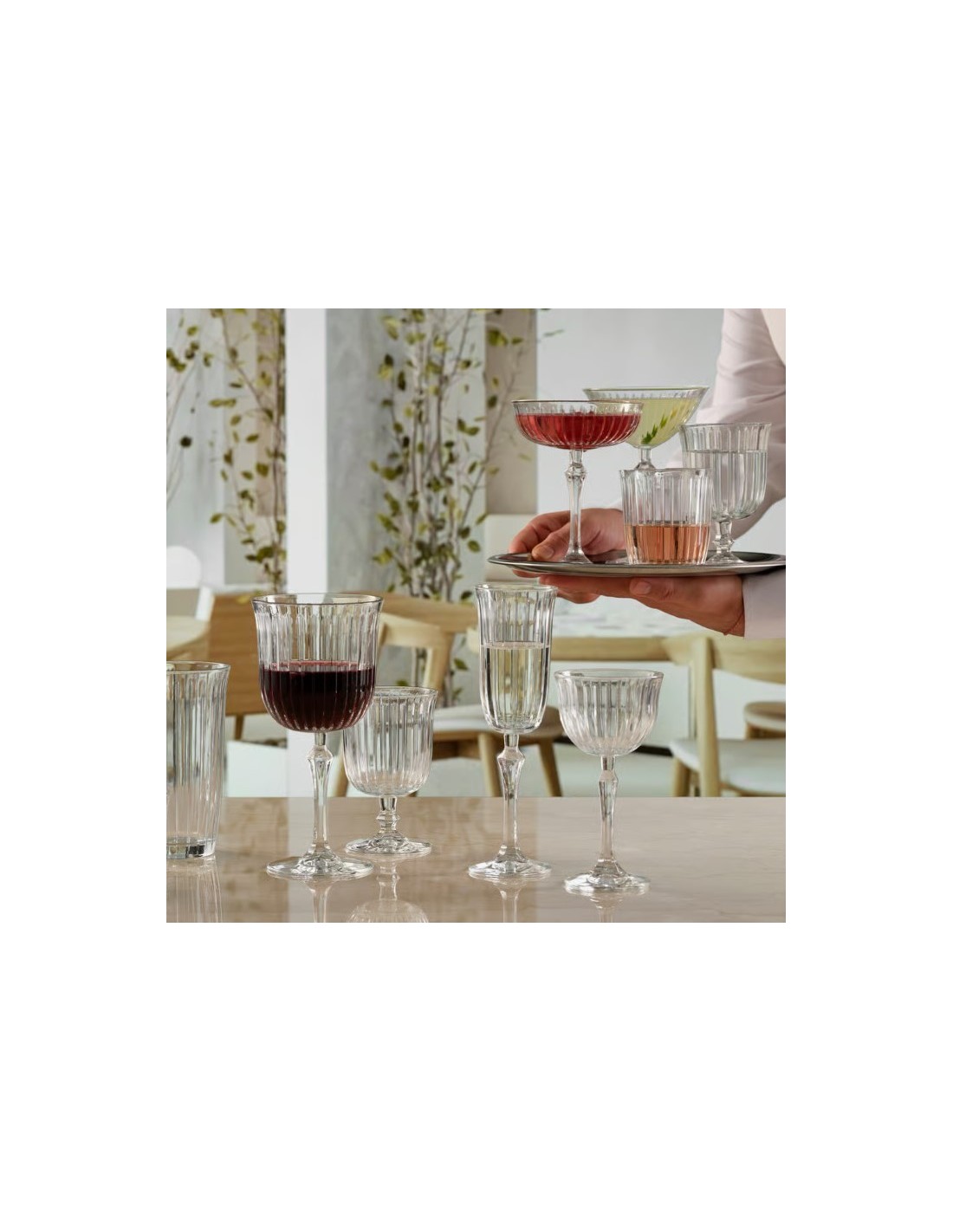 CALICI VINO E SPUMANTE: vendita online Set 4 calici vino 170 ml, vetro, stelo basso, scanalati, Joy Pasabahce, eleganti e res...