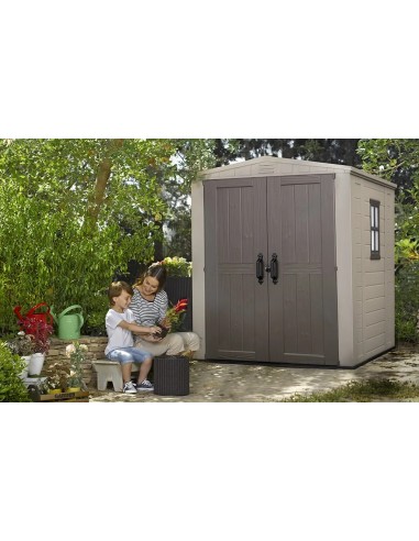 ARMADIETTI: vendita online Casetta da Giardino Keter Factor 6×6 in Resina effetto legno, 227 × 195 × 208 cm, doppia porta & 2...
