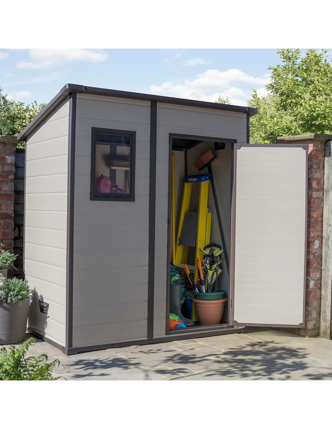BRICO: vendita online CASETTA DA GIARDINO MANOR PENT 6X4 BEIGE in offerta