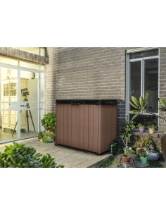 ARMADIETTI: vendita online BAULE PORTATTREZZI DARWIN RESINA 140X80X120CM MARRONE in offerta