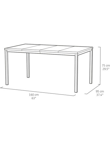 TAVOLI: vendita online TAVOLO PORTO STRUTTURA GRAFITE 200X95X75CM EFFETTO LEGNO in offerta
