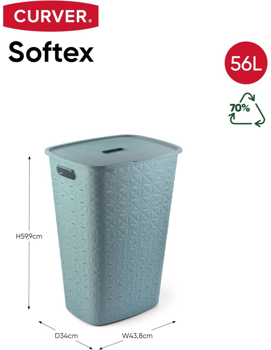 PORTABIANCHERIA: vendita online PORTABIANCHERIA VERDE DA 56LT 34X44X60CM in offerta
