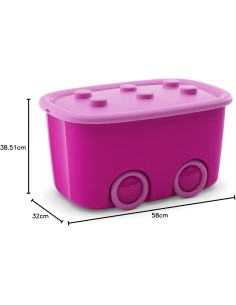 BOX E CONTENITORI SALVASPAZIO: vendita online CONTENITORE FUNNY BOX ROSA 58X38,5X32CM in offerta 2