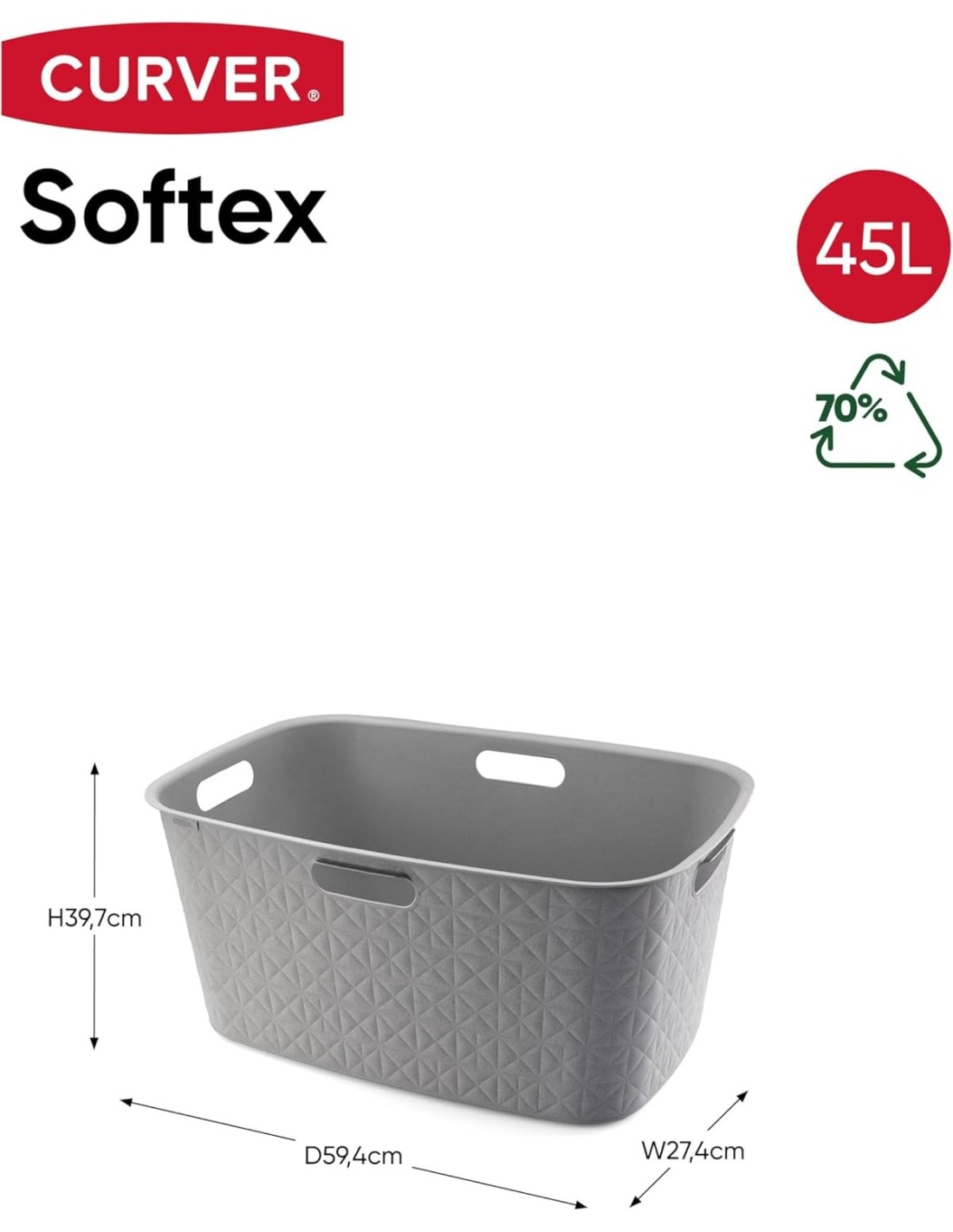 PORTABIANCHERIA: vendita online CESTA PORTABIANCHERIA 258704 TORTORA 45LT 40X60X28CM in offerta