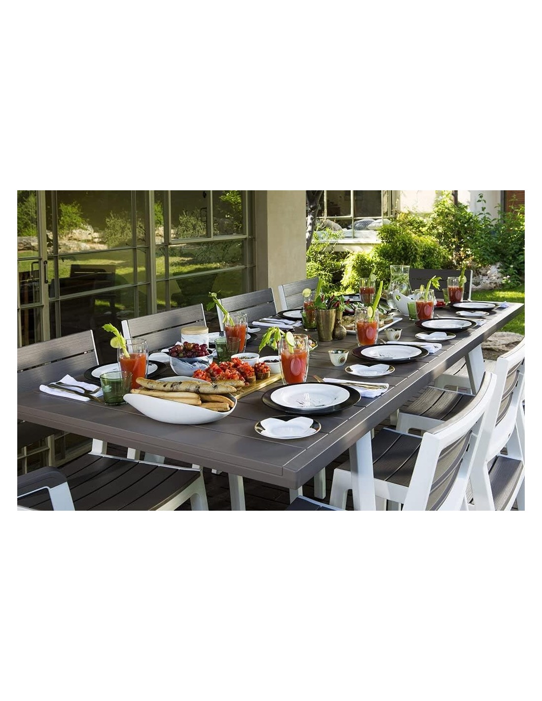 TAVOLI: vendita online TAVOLO HARMONY ANTRACITE/BIANCO 162/241X100CM ALLUNGABILE in offerta