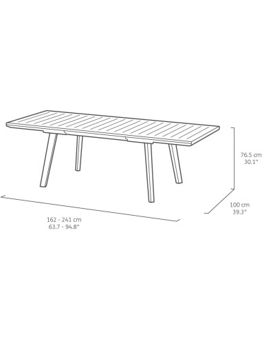 TAVOLI: vendita online TAVOLO HARMONY ANTRACITE/BIANCO 162/241X100CM ALLUNGABILE in offerta