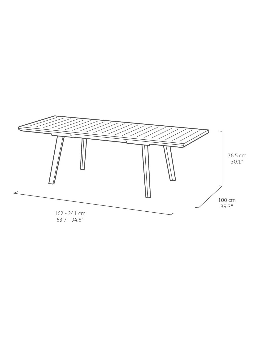 TAVOLI: vendita online TAVOLO HARMONY ANTRACITE/BIANCO 162/241X100CM ALLUNGABILE in offerta