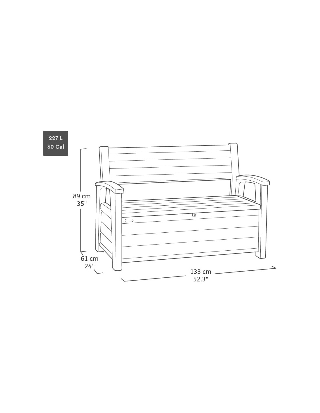 SEDIE E POLTRONE: vendita online PANCHINA CONTENITORE RESINA 132X61X89CM RESINA in offerta