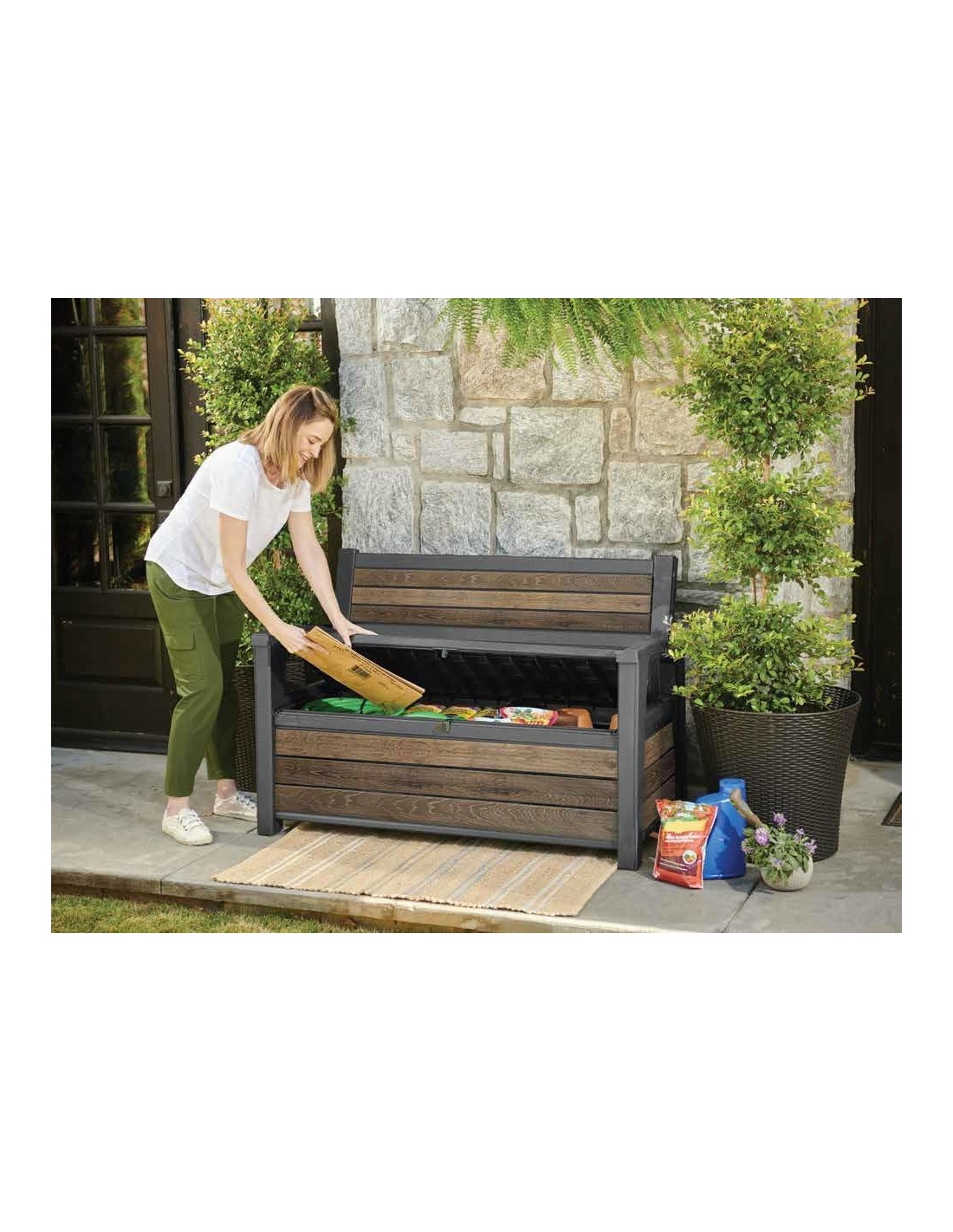 SEDIE E POLTRONE: vendita online PANCHINA CONTENITORE RESINA 132X61X89CM RESINA in offerta