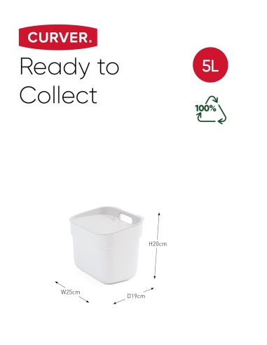 PATTUMIERE DIFFERENZIATA: vendita online PATTUMIERA BIANCA 5LT READY TO COLLECT in offerta