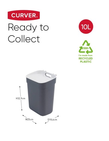 PATTUMIERE DIFFERENZIATA: vendita online PATTUMIERA GRIGIA 10LT READY TO COLLECT in offerta
