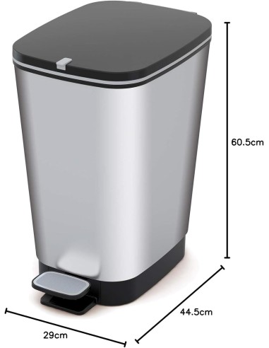 PATTUMIERE: vendita online Cestino Pedale KIS Chic Bin Steel 50 L Design metallizzato, guarnizione anti odori in offerta