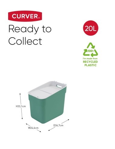 PATTUMIERE DIFFERENZIATA: vendita online PATTUMIERA MENTA 20LT READY TO COLLECT in offerta