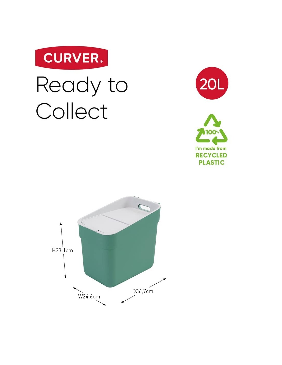 PATTUMIERE DIFFERENZIATA: vendita online PATTUMIERA MENTA 20LT READY TO COLLECT in offerta