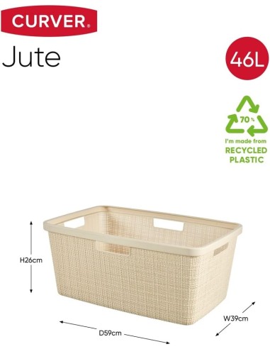 PORTABIANCHERIA: vendita online CESTA PORTABIANCHERIA JUTA 46LT BIANCO in offerta
