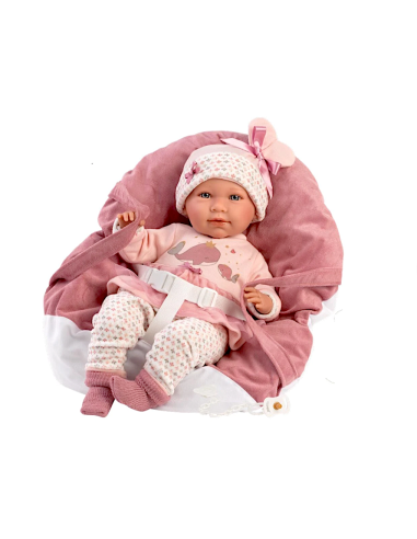 Bambola Mimi Llorona con vestiti rosa e custodia | shopincasa.it