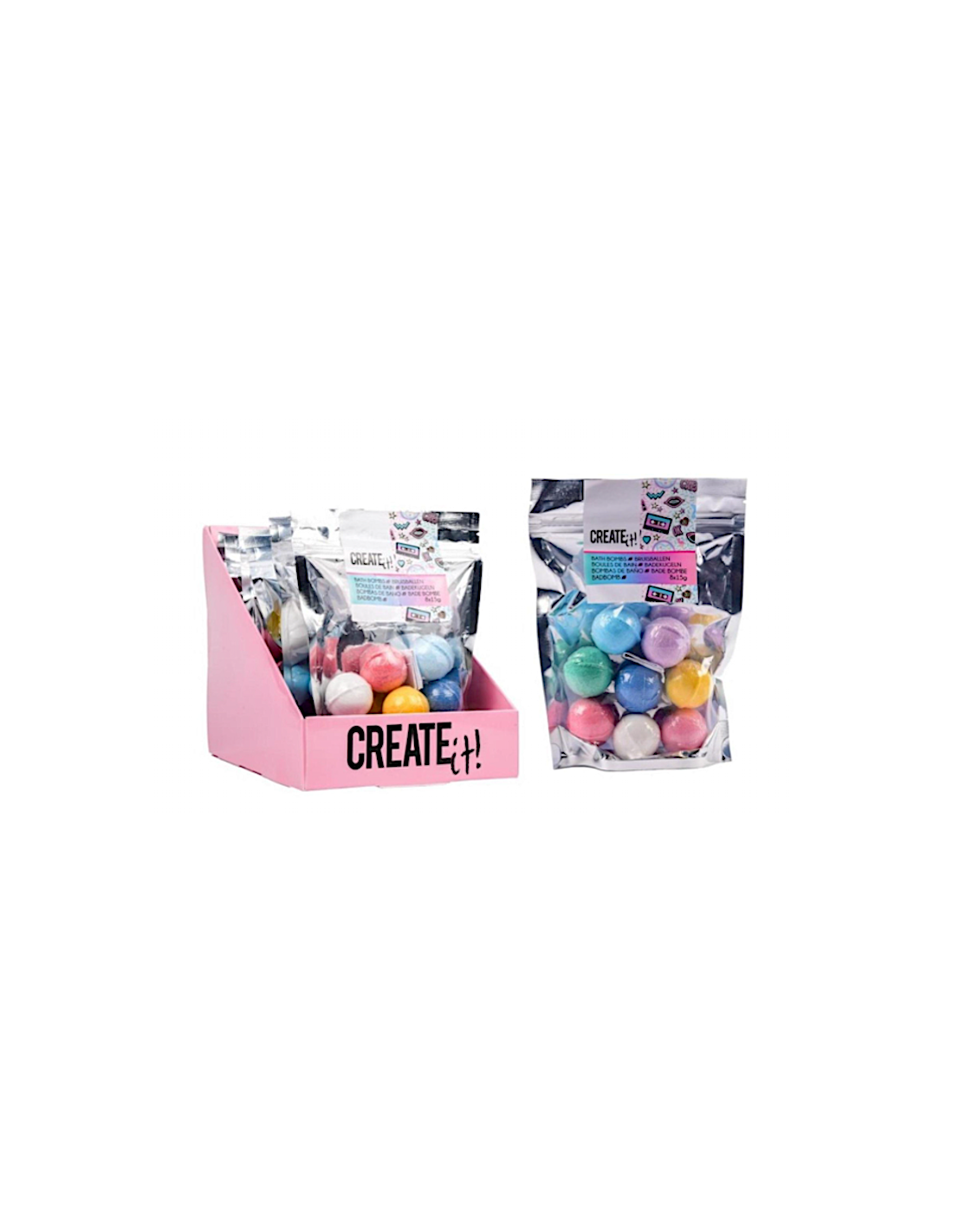Set 8 bombe da bagno Create It! 84407 colorate neon |shopincasa.it