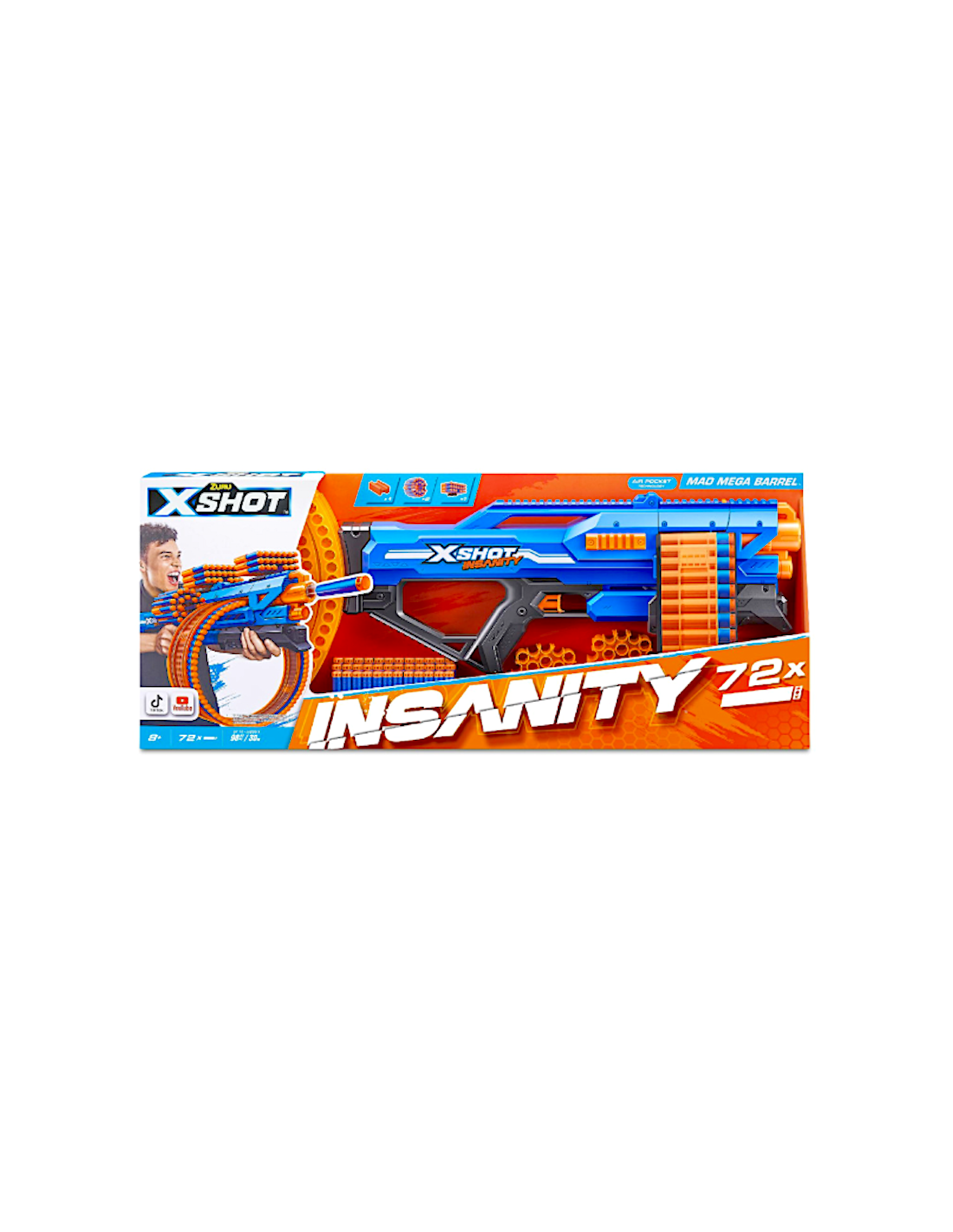 Blaster X-Shot Insanity Mega Barrel con 72 dardi | shopincasa.it