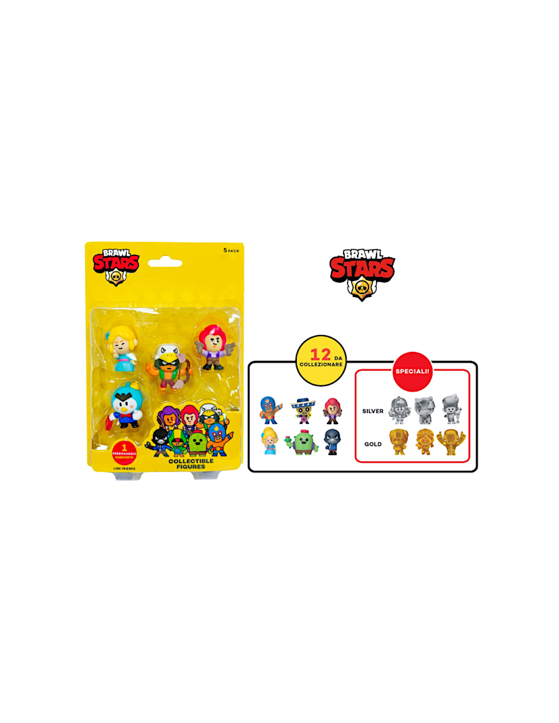 Set 5 personaggi assortiti Brawl Stars BRS17499 giocattolo | shopincasa.it