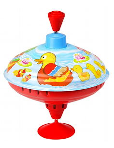 Trottola in metallo con paperelle 16cm giocattolo bimbi |shopincasa.it